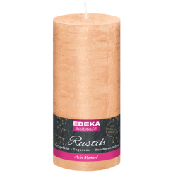 Stumpenkerze Rustik beige 16x7cm 