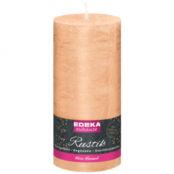 Stumpenkerze Rustik beige 16x7cm 