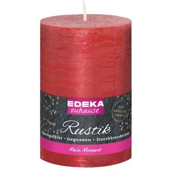 Stumpenkerze Rustik rot 16x7cm 