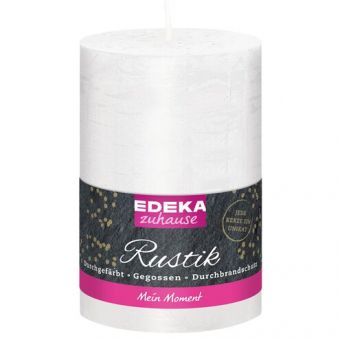 Stumpenkerze Rustik weiß 13x7cm 