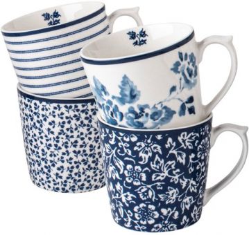 Laura Ashley Blueprint Tassen Set 4 x 320ml 
