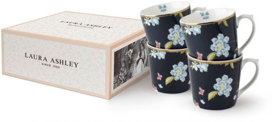 Laura Ashley Blueprint Tassen Set Midnight Uni 32cl 